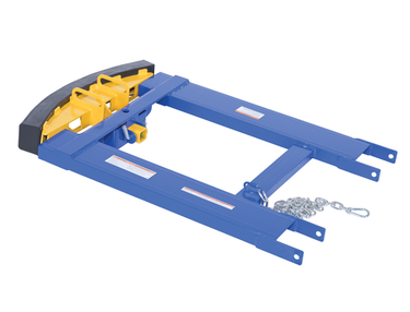 Steel Fork Truck Hook Base 32 In. Length With Steel/Rubber Push Bumper-Attachment to 2 In. Receiver 15 In. x 28 In. x 5-3/4 In Blue/Yellow
